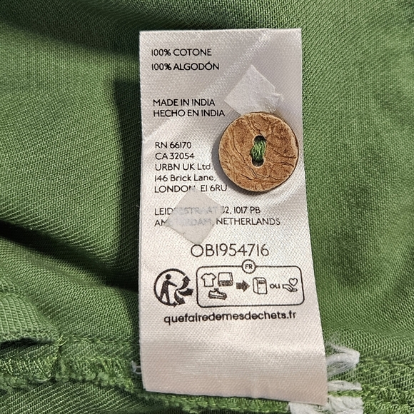 Pilcro Anthropologie Kayla Flounce Green Denim Drop Waist Mini Dress Sz M - Picture 11 of 13